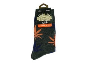 Cannabis Socks Grey and Orange 40-45
