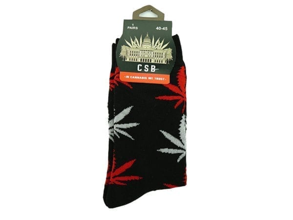 Cannabis Socks Black Red and Grey 40-45