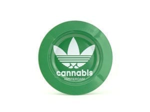 Metal Ashtray Cannabis Green
