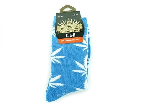 Cannabis Socks Baby Blue and White 40-45