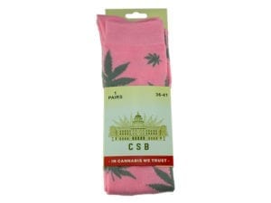 Cannabis Socks Long Pink and Grey 36-41