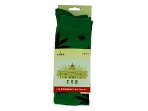 Cannabis Socks Long Green and Black 36-41