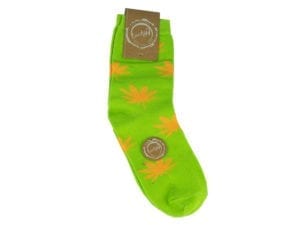 Cannabis Socks Lucky 7 Green and Yellow