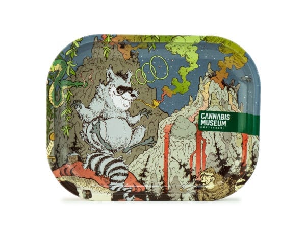 Cannabis Museum Raccoon Face Rolling Tray - Small 18cmX14cm