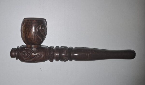 Wooden Pipe Carved 5"